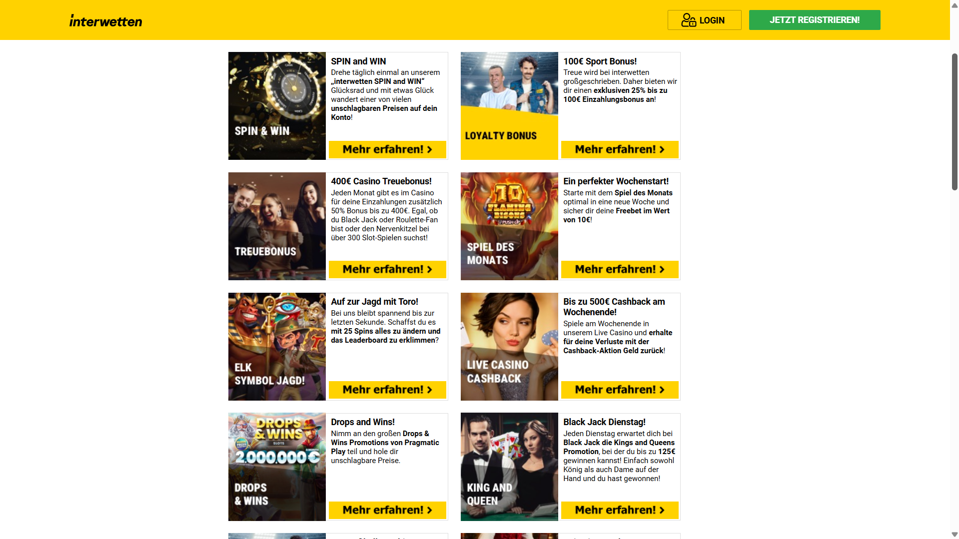 بونوس های سایت Interwetten